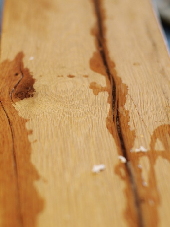 Filling the cracks w/ polyester resin