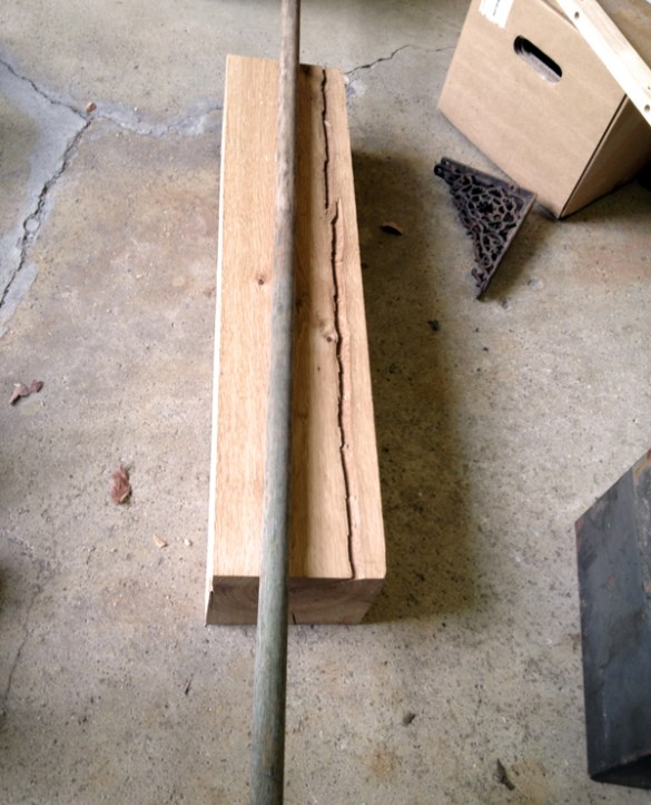 100+ year oak beam and equally old broomstick