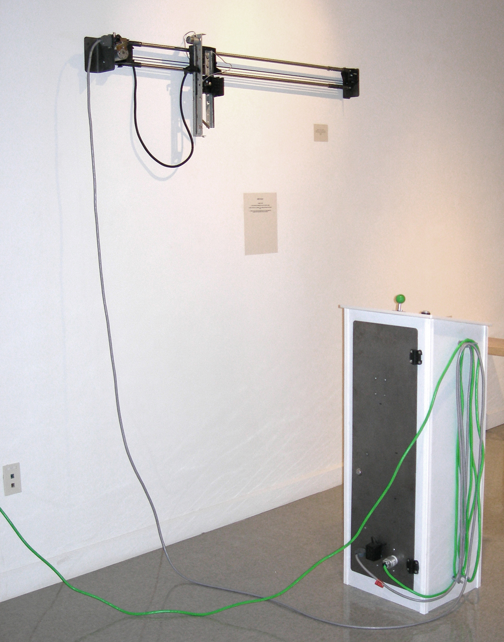 Arcade Robot (detail of robotic X/Y axis arm and interactive console)