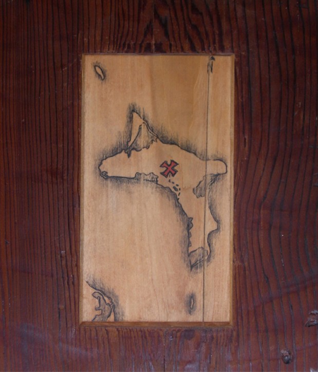 Pirate Peg-Legged Table (detail of map)