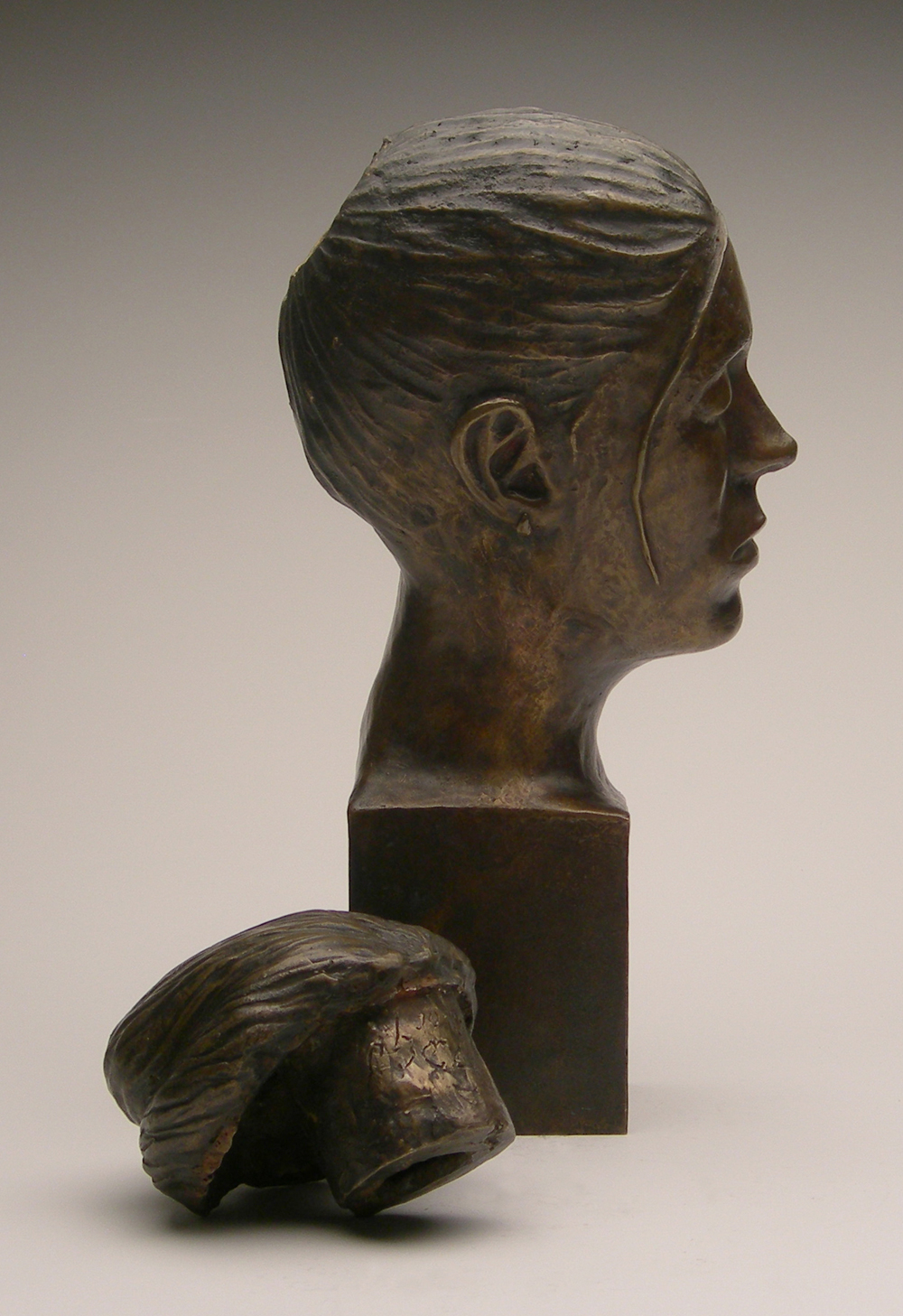 Female Bust w/ Removable Bun (detail of disassembled head)