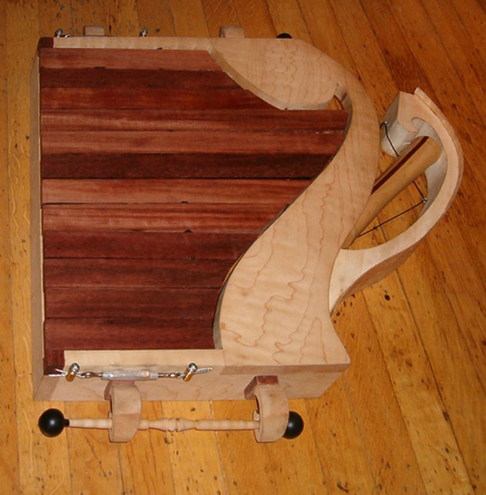 Diatonic Xylophone With Hidden Document Holder and Mallet Handles