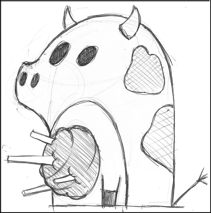 CottonCandy Cow Sketch