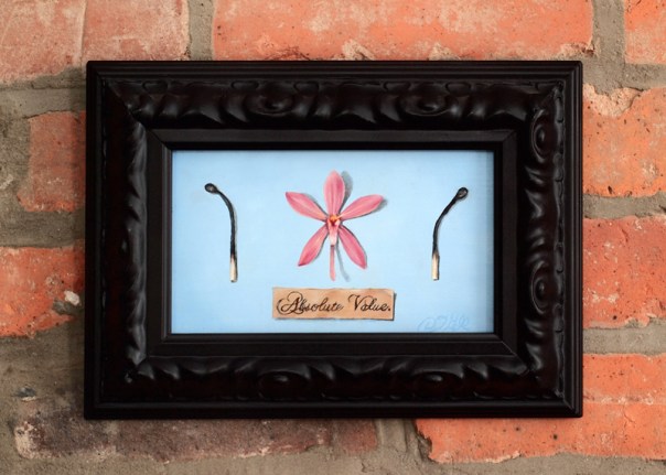 Absolute Value. (the cherry blossom orchid): oil on panel. 7 1/4" x 4 1/4". 6.2.11.