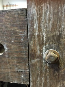 The wood is dry rotted & oxidized.