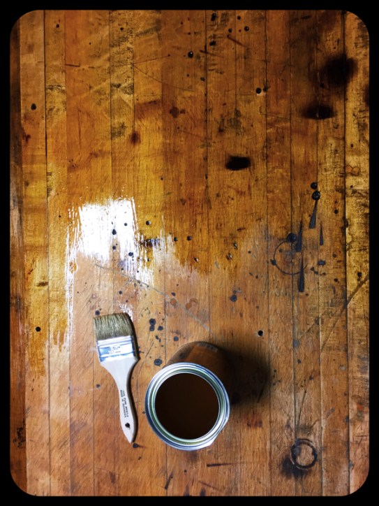 1st coat of polyurethane.