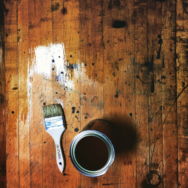 1st coat of polyurethane.