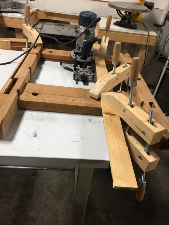 Clamped and ready for the mortise to be bored