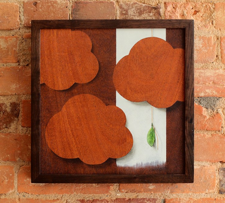 "Absolute: Change”, Oil paint on mahogany. 13 1/16” x 13 1/16”. 2.22.16