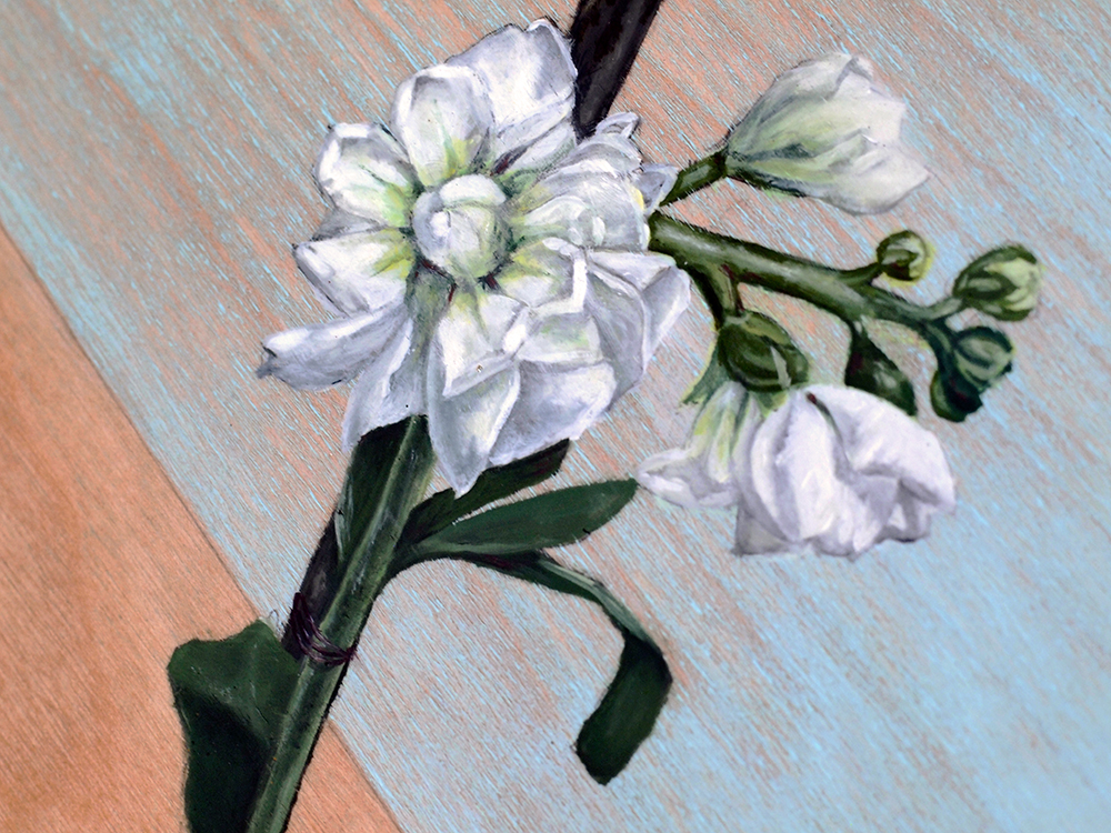 "Absolute: Graft" (detail), oil painting on maple. 48" x 36". 2.3.16.