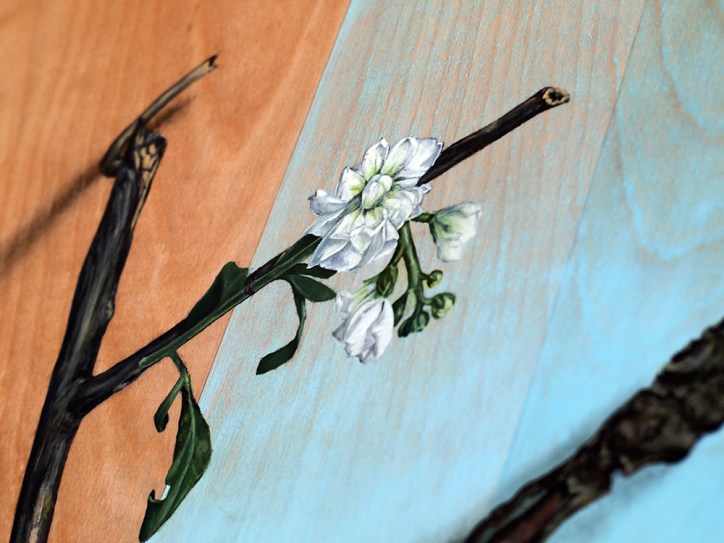 "Absolute: Graft" (detail), oil painting on maple. 48" x 36". 2.3.16.