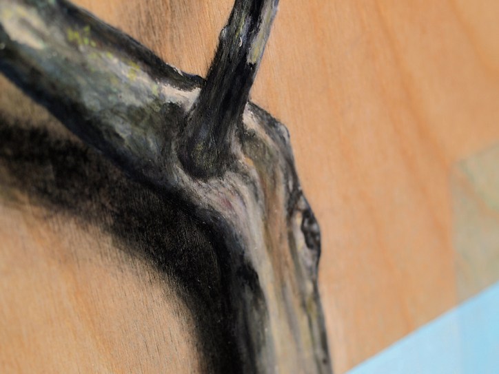 "Absolute: Graft" (detail), oil painting on maple. 48" x 36". 2.3.16.