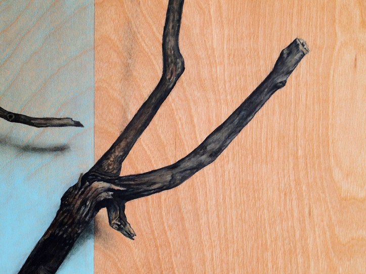 "Absolute: Graft" (detail), oil painting on maple. 48" x 36". 2.3.16.