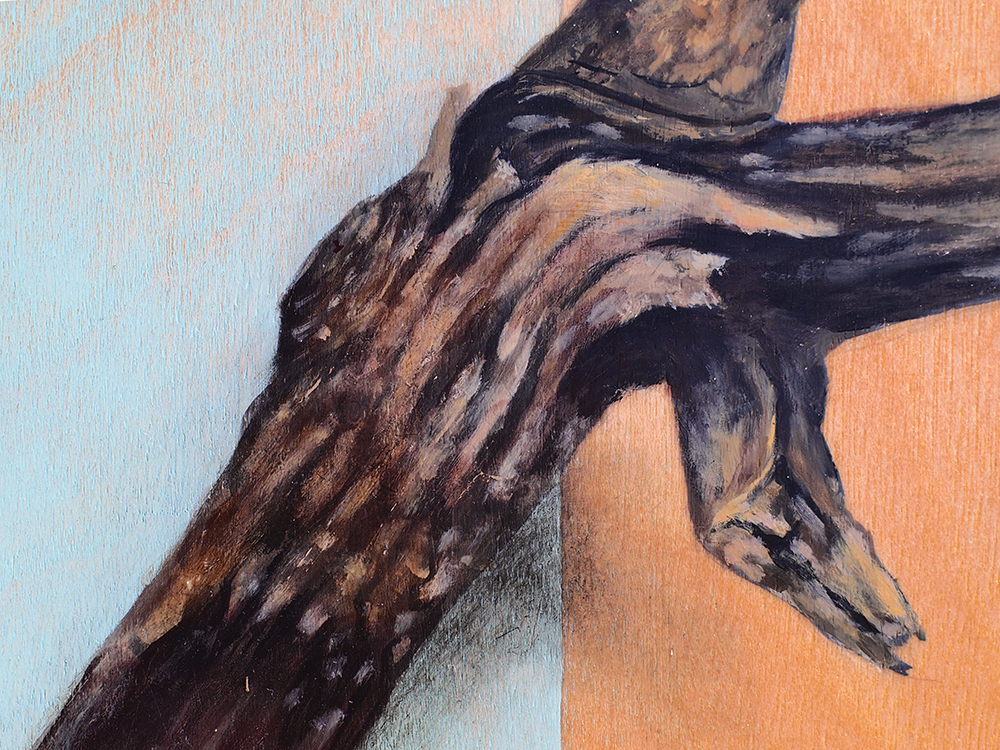 "Absolute: Graft" (detail), oil painting on maple. 48" x 36". 2.3.16.