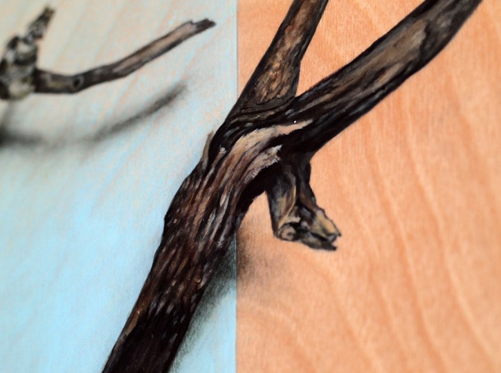 "Absolute: Graft" (detail), oil painting on maple. 48" x 36". 2.3.16.