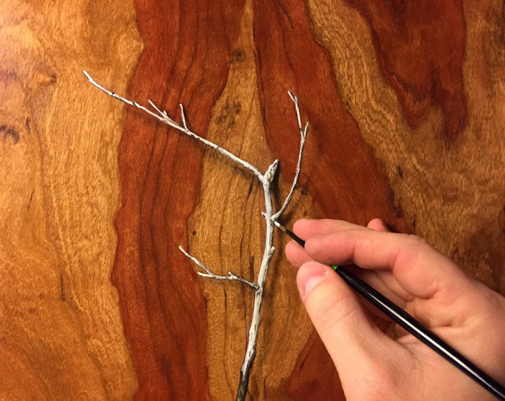 "Absolute: Insulation" (detail), Oil paint on reclaimed cherry wood. 12 3/4” x 15 5/8”. 12.13.16.