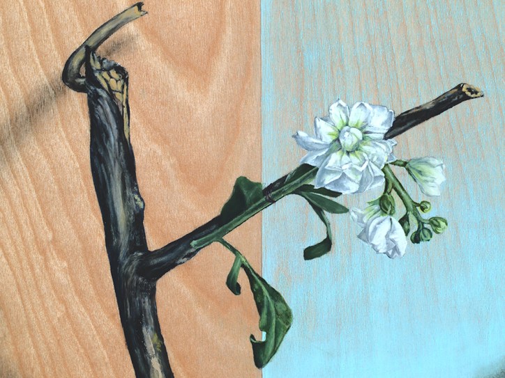 "Absolute: Graft" (detail), oil painting on maple. 48" x 36". 2.3.16.