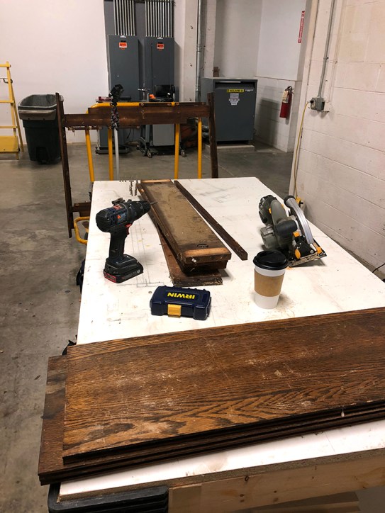 All the pieces that I could use that didn't have structural damage, old bug damage, or major dry rot