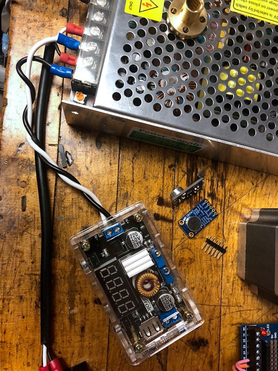 Testing out new 120 VAC to 12 VDC power converter and high amp 5 VDC buck converter