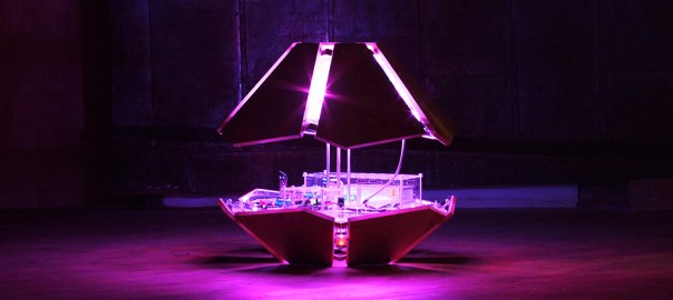 "The Shy Machine": Fully opened in the Soft Volume Position. Slow undulations of rainbow light.