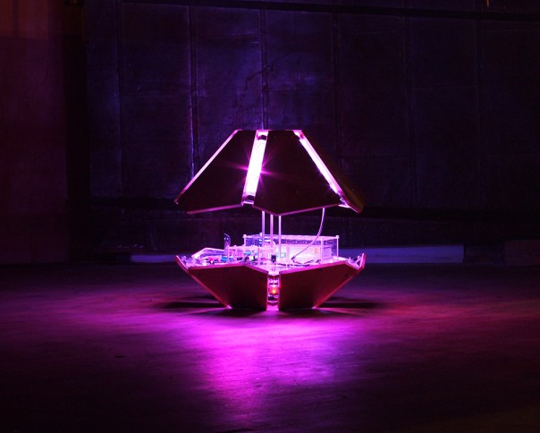 "The Shy Machine": Fully opened in the Soft Volume Position. Slow undulations of rainbow light.