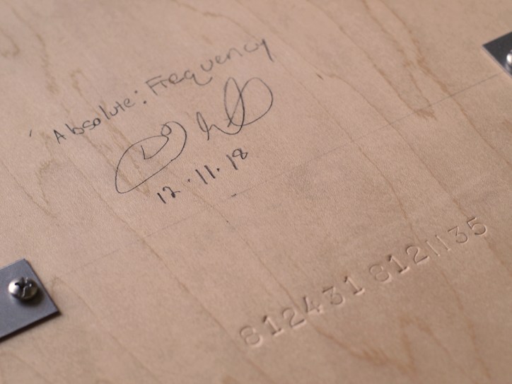 “Absolute: Frequency”: Oil on maple panel. 21 1/4” x 30 1/2”. 12.11.18.