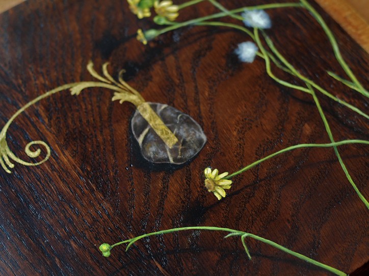 Oil painting on wood by Daric Gill